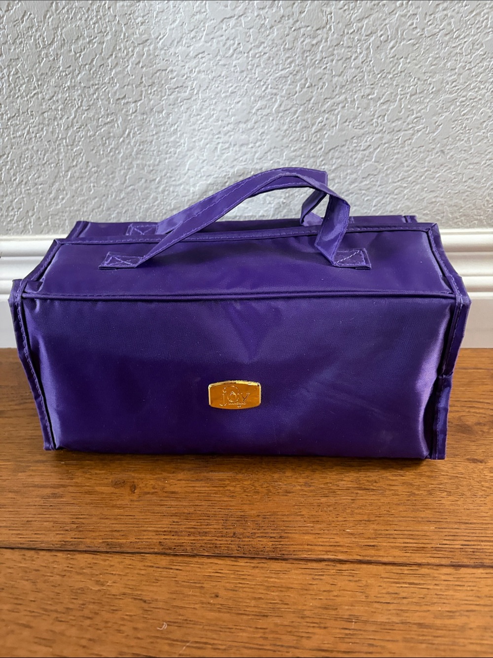 Joy Mangano New York Better Toiletry Cosmetic Case Travel Bag Purple